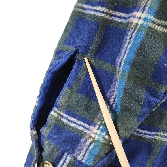 Christopher Hart Shirt Mens 2XL Blue Plaid Ranch Barn Lined Shacket Jacket - Picture 13 of 14